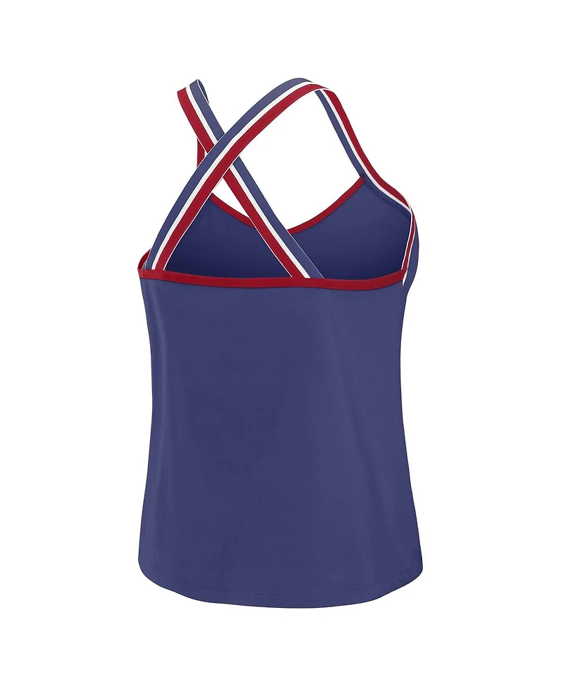 Wear by Erin Andrews Women's Royal New York Giants Cross Strap Tri-Blend Tank Top