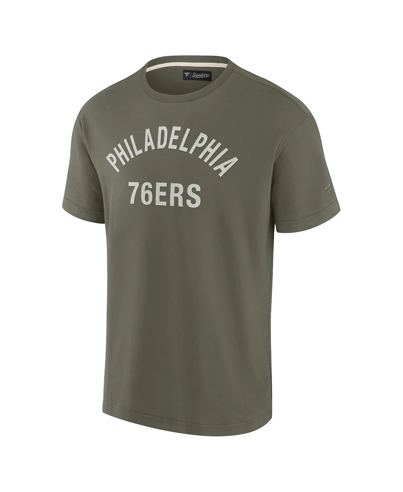 Fanatics Men's and Women's Olive Philadelphia 76ers Elements Super Soft Short Sleeve T-Shirt