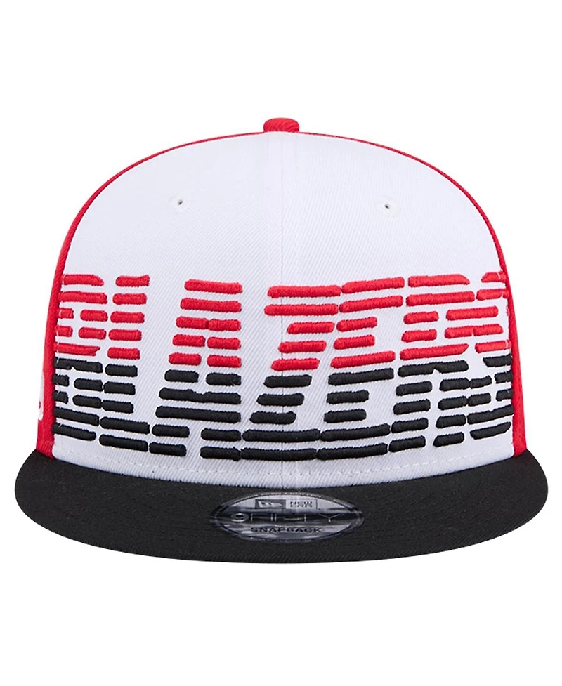 New Era Men's White/Black Portland Trail Blazers Throwback Gradient Tech Font 9FIFTY Snapback Hat