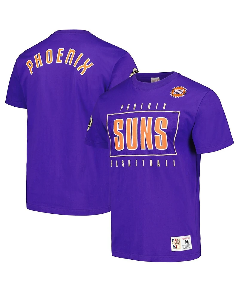 Mitchell & Ness Men's Purple Phoenix Suns Hardwood Classics Team Og 2.0 Premium Vintage Logo T-Shirt