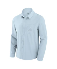 Fanatics Men's Light Blue Atlanta Braves Front Office Long Sleeve Button-Up Shirt
