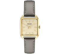 Seiko Women's Essentials Gray Leather Strap Watch 26mm x 35mm