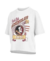 Pressbox Women's White Florida State Seminoles Rock Roll Slub T-Shirt