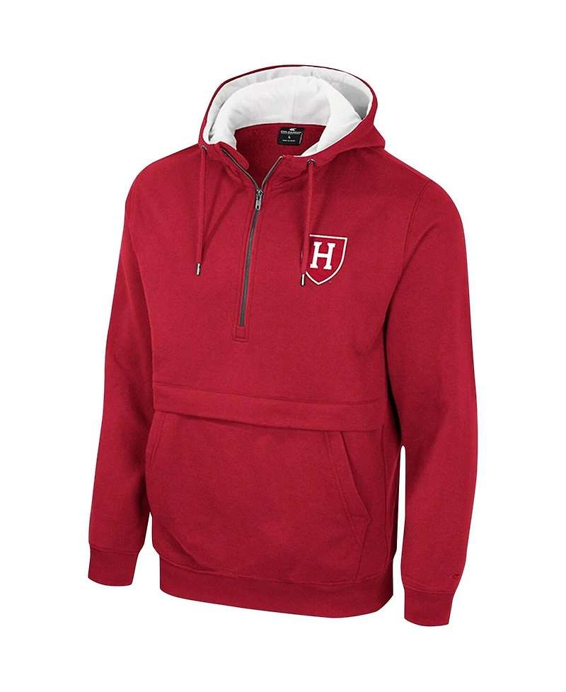 Colosseum Men's Crimson Harvard Team Half-Zip Pullover Hoodie