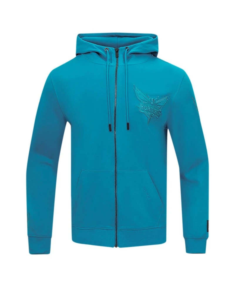 Pro Standard Men's Teal Charlotte Hornets Triple Tonal Dk Full-Zip Hoodie Jacket
