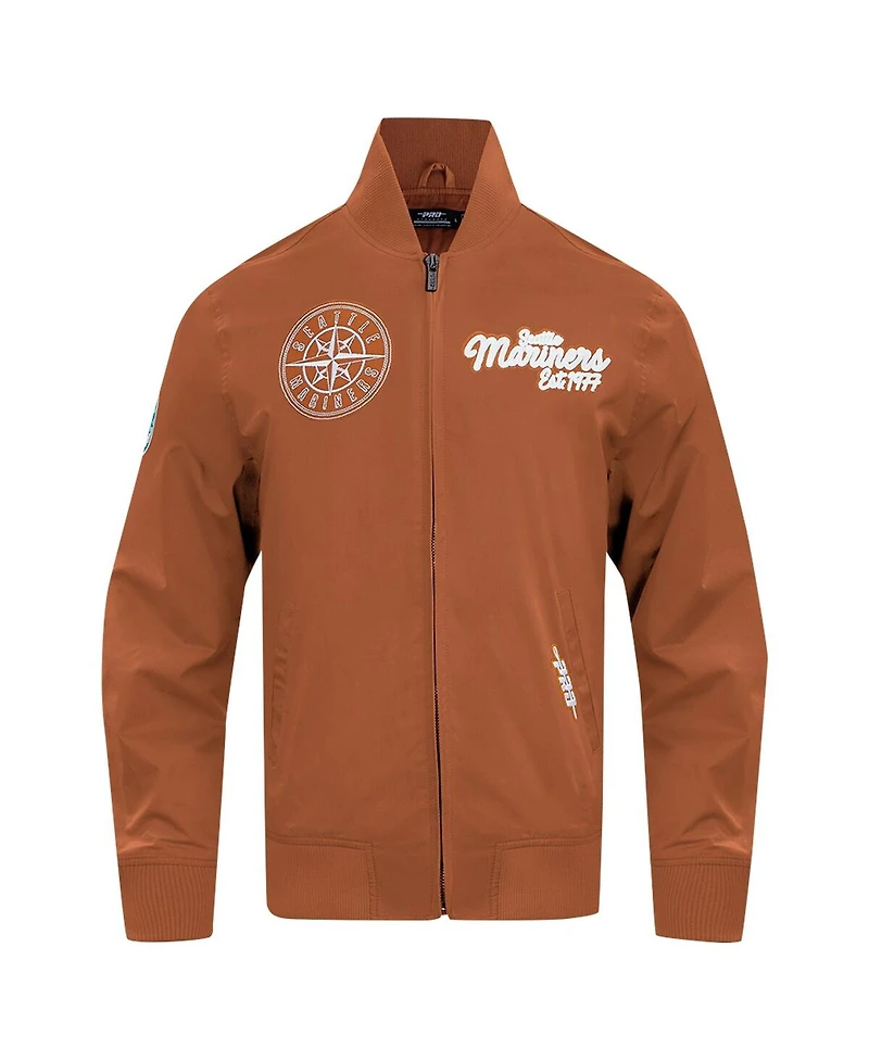Pro Standard Men's Brown Seattle Mariners Paint The City Twill Full-Zip Jacket