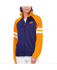 G-iii 4Her by Carl Banks Women's Purple Phoenix Suns Main Player Raglan Rhinestone Full-Zip Track Jacket
