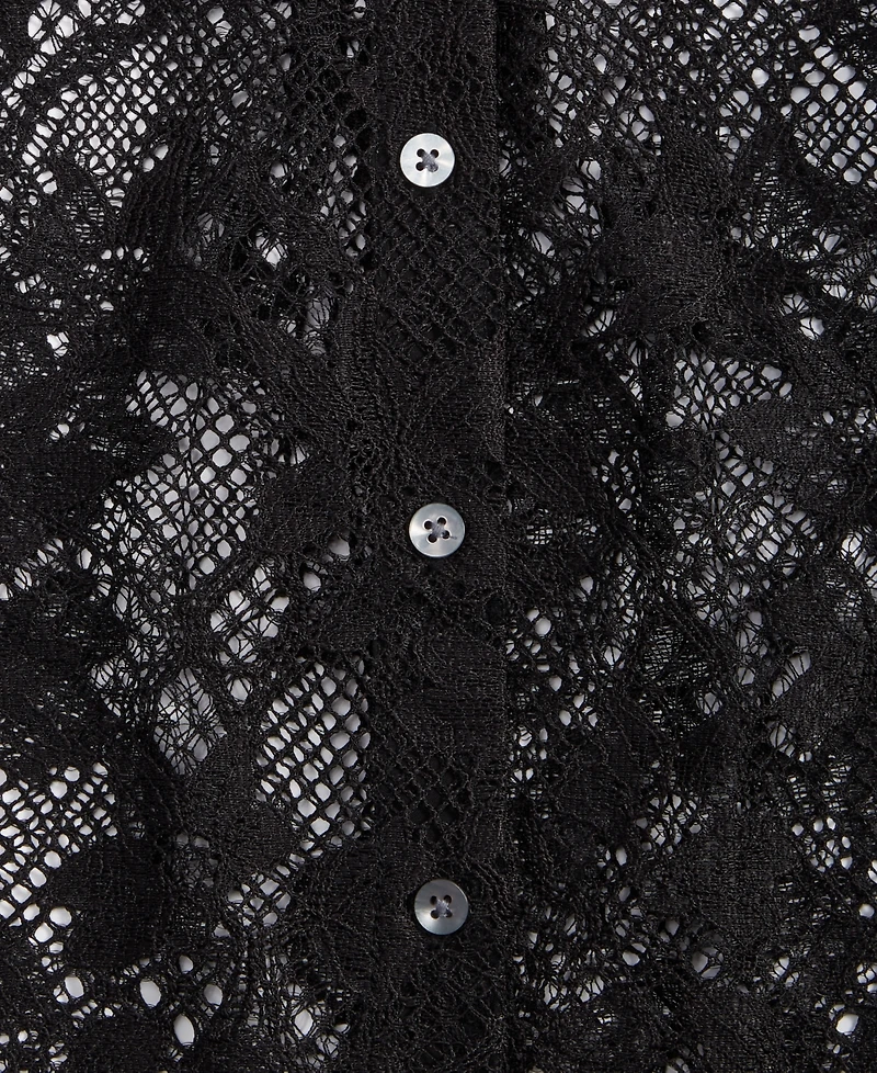 On 34th Women's Lace Button-Front Long-Sleeve Shirt, Created for Macy's