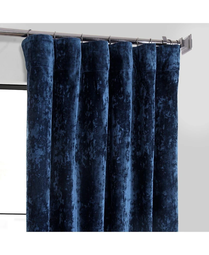 Half Price Drapes Sapphire Blue Lush Crush Velvet Room Darkening Curtain