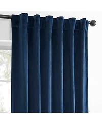Half Price Drapes Deep Cobalt Blue Simply Velvet Room Darkening Curtain Pair (2 Panels