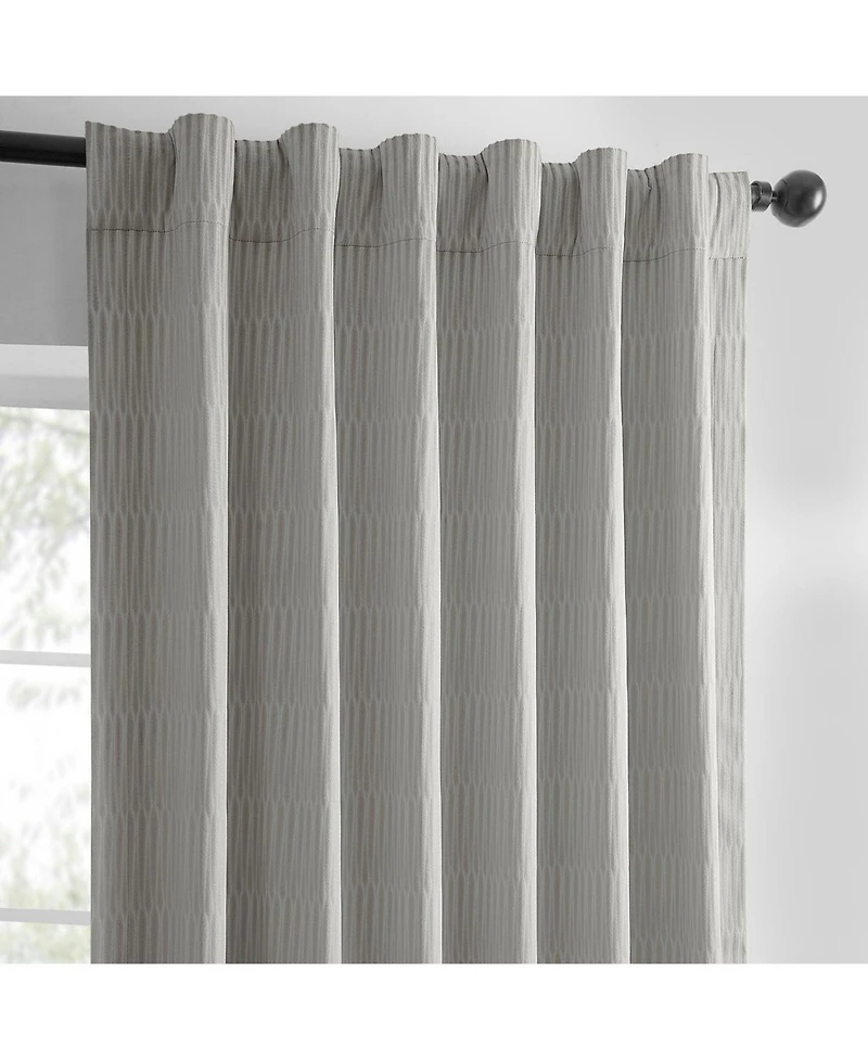 Half Price Drapes Pewter Abstract Lounge Embossed Velvet Room Darkening Curtain