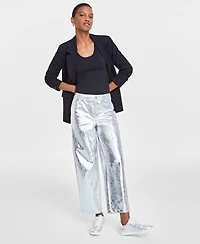 On 34th Women's Metallic Faux-Leather Pants, Created for Macy's