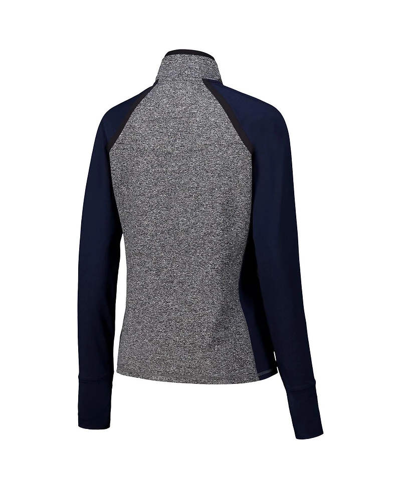 Camp David Women's Navy/Heather Gray Michigan Wolverines Finalist Raglan Quarter-Zip Jacket