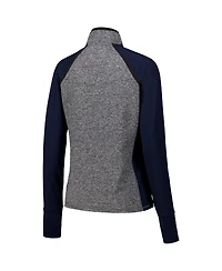 Camp David Women's Navy/Heather Gray Michigan Wolverines Finalist Raglan Quarter-Zip Jacket