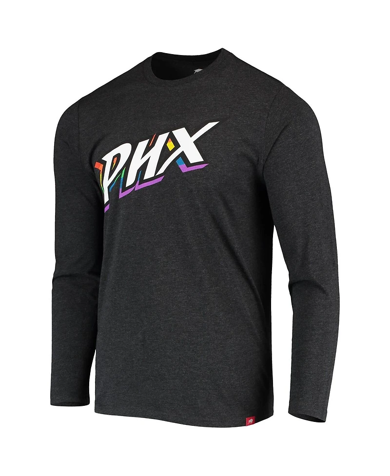 Sportiqe Men's and Women's Heathered Black Phoenix Mercury Pride Tri-Blend Long Sleeve T-Shirt