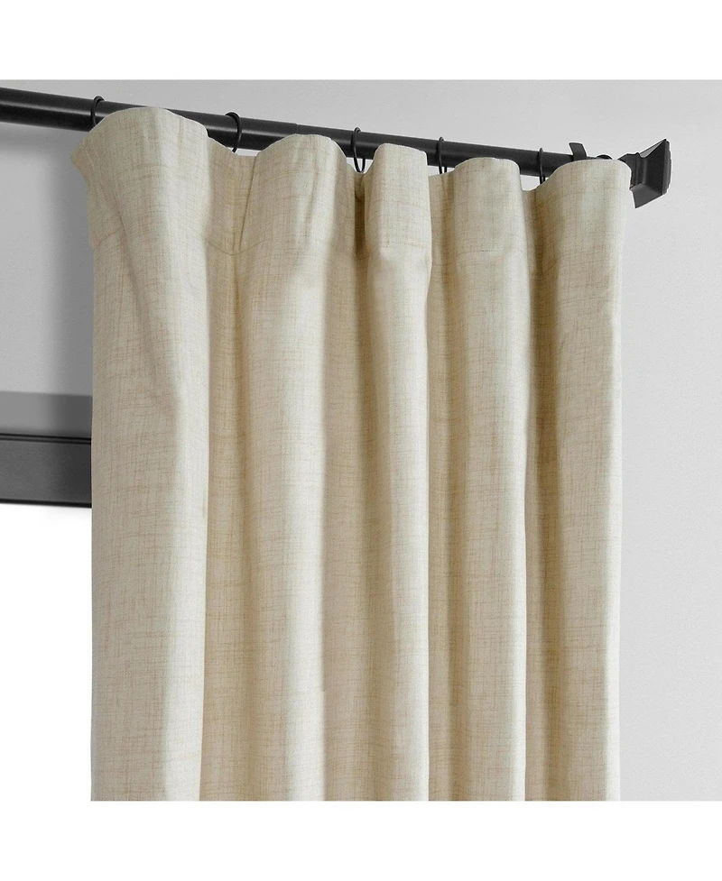 Half Price Drapes Natural Light Beige Thermal Cross Linen Weave Blackout Curtain
