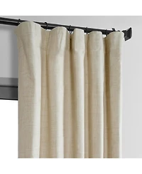 Half Price Drapes Natural Light Beige Thermal Cross Linen Weave Blackout Curtain