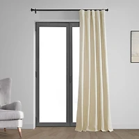 Half Price Drapes Natural Light Beige Thermal Cross Linen Weave Blackout Curtain