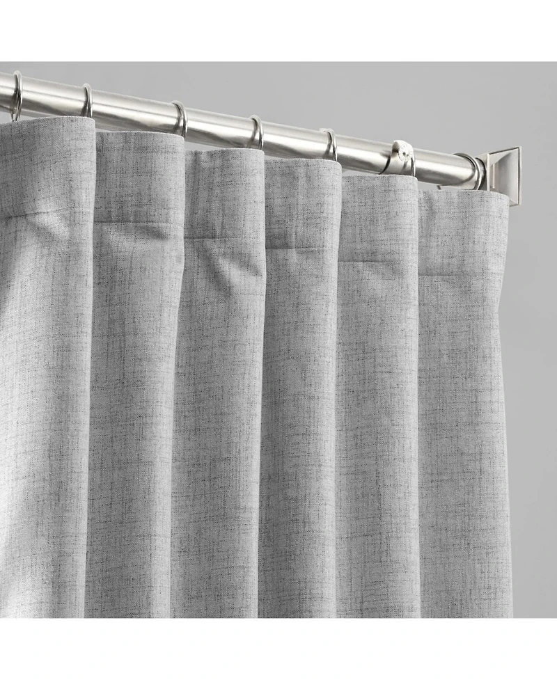 Half Price Drapes Millennial Grey Thermal Cross Linen Weave Blackout Curtain