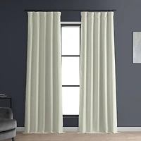 Half Price Drapes Excursion Ivory Faux Linen Hotel Blackout Curtain