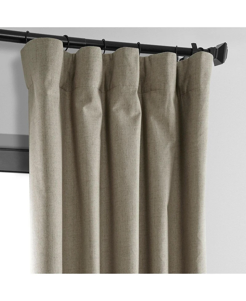 Half Price Drapes Warm Taupe Thermal Cross Linen Weave Blackout Curtain