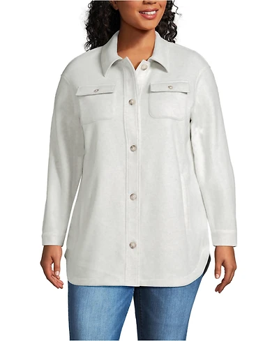 Lands' End Plus Luxe Fleece Shirt Jacket