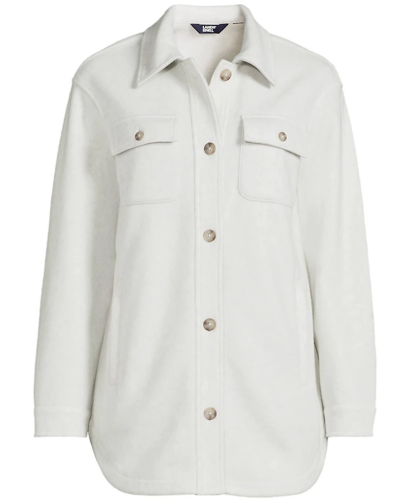 Lands' End Plus Luxe Fleece Shirt Jacket