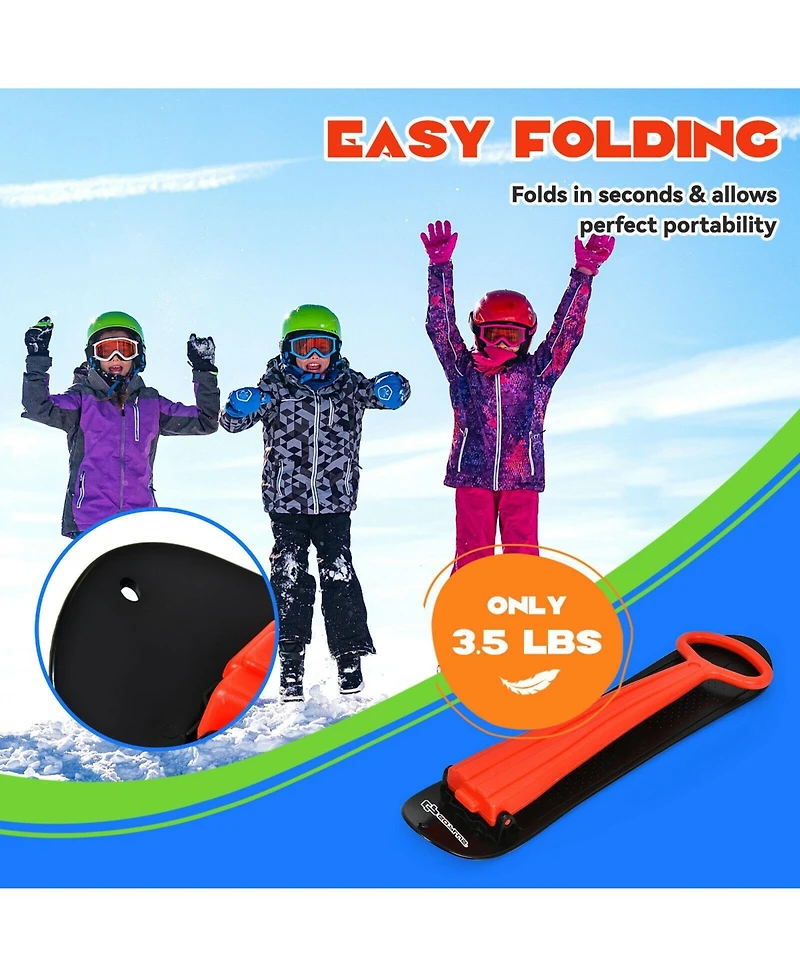 Skonyon 1-Rider Snow Scooter with Grip Handle-Red