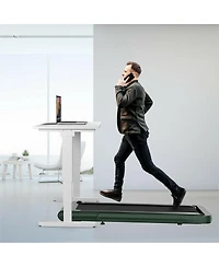 Skonyon 4.75HP 2 In 1 Folding Treadmill with Remote App Control-Green