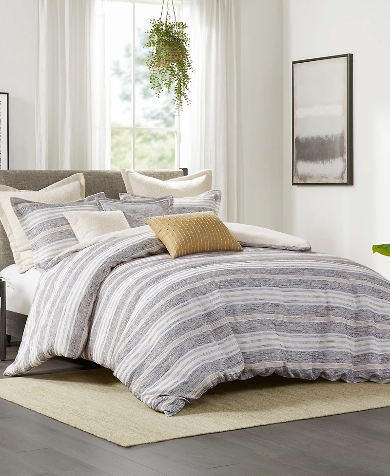 Madison Park Signature Oasis Oversized Chenille Jacquard Striped -Pc. Comforter Set