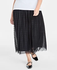 On 34th Plus Size Tulle A-Line Midi Skirt, Created for Macy's