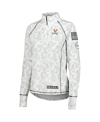 Colosseum Women's Camo Virginia Cavaliers Oht Military Appreciation Officer Arctic Lightweight Quarter-Zip Top