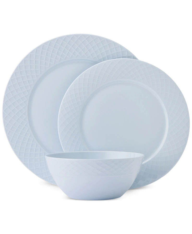 Mikasa Trellis Misty Blue 12 Pc. Dinnerware Set, Service for 4