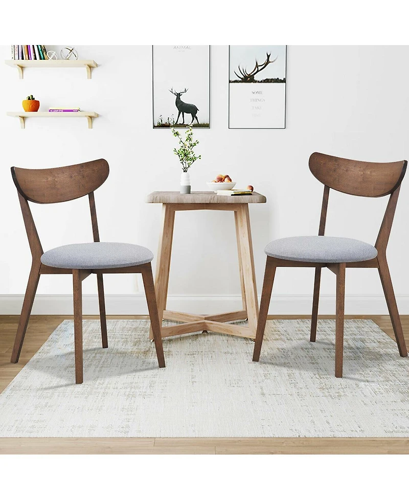 Inolait Set of 2 Dining Chairs Upholstered Curved Back Side
