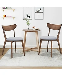 Inolait Set of 2 Dining Chairs Upholstered Curved Back Side