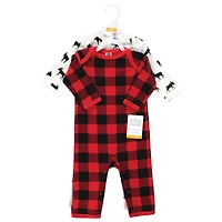 Hudson Baby Boys Thermal Coveralls 2pk, Football, 18-24 Months