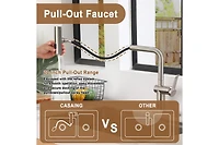 Casainc Single Handle Pull Out Kitchen Faucet With Touchless Sensor Three-function Mode Sprayer