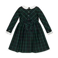 Hope & Henry Baby Girls Organic Long Sleeve Peter Pan Collar Ruffle Cuff Party Dress