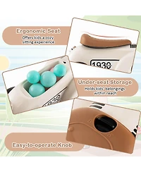 Gymax Retro Kids Ride-on Toy Kids Sit to Stand Vehicle with Working Steering Wheel White