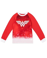 Justice League Toddler Girls Dc Comics Wonder Woman Pullover Pajama Shirt and Pants Sleep Set