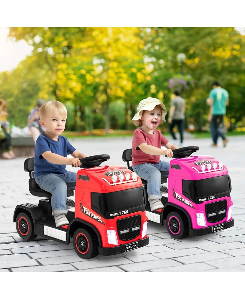 Gymax Kids Ride-on Car 6V Toddler Electric Ride-on Truck w/ Adjustable Seat Positions Red