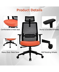 Sugift Ergonomic Office Chair with Lumbar Support and Adjustable Headrest