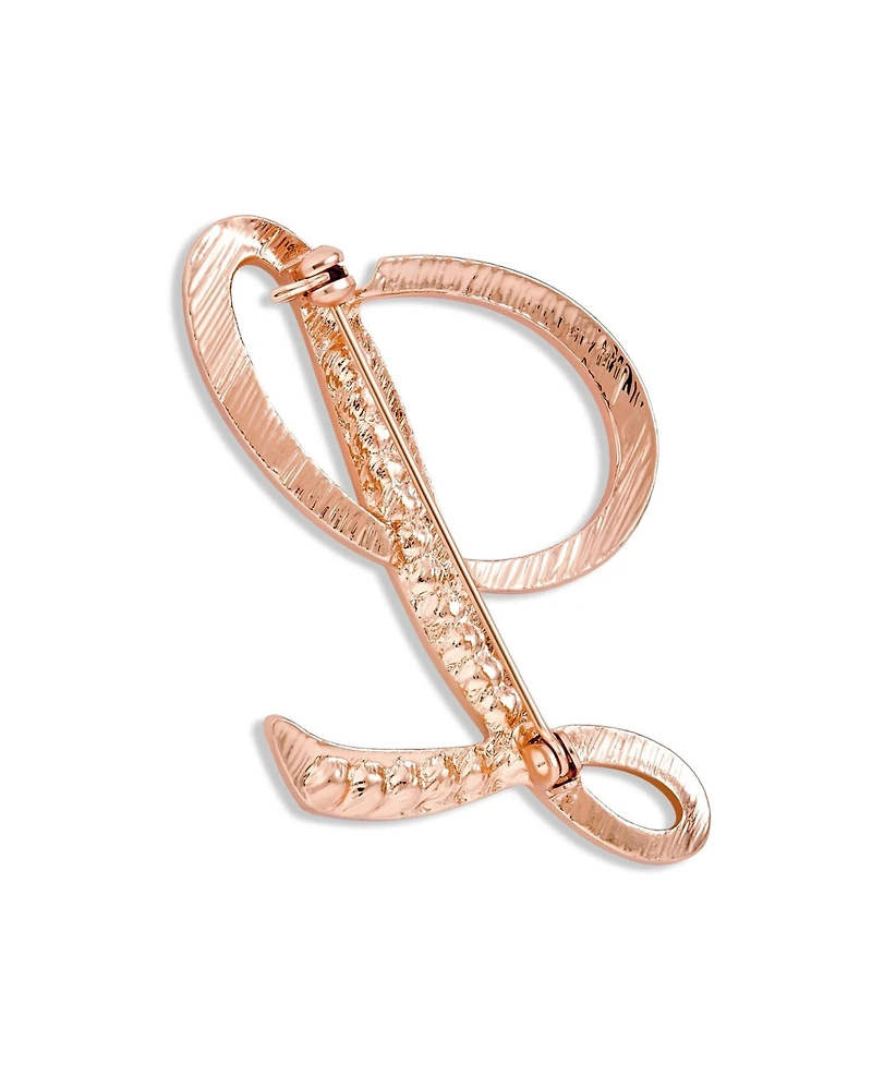 Bling Jewelry Large Statement Abc Pave Crystal Letters Alphabet Initial Scarf Lapel Pin Brooch Rose Gold Plated