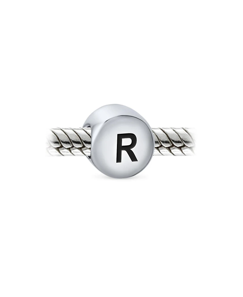 Bling Jewelry Initial Alphabet Bead Charm Sterling Silver A-z Block Letter for Bracelet