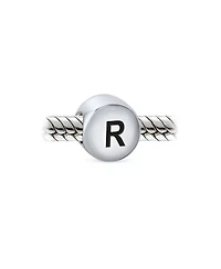 Bling Jewelry Initial Alphabet Bead Charm Sterling Silver A-z Block Letter for Bracelet