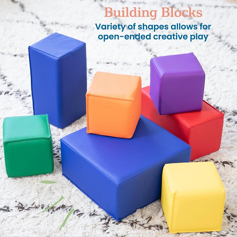 ECR4Kids SoftZone Toddler Foam Building Blocks, Contemporary, 7-Piece
