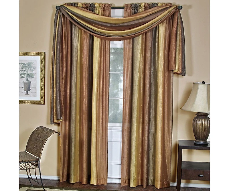 Kate Aurora Royal Ombre Crushed Semi Sheer Single Window Scarf Valance Treatment