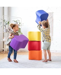 ECR4Kids SoftZone Toddler Modular Stool Set, Earthtone, 6-Piece