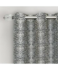 Kate Aurora Safari Living 2 Piece Python Room Darkening Grommet Top Curtain Panels - Brown 84 in. Long