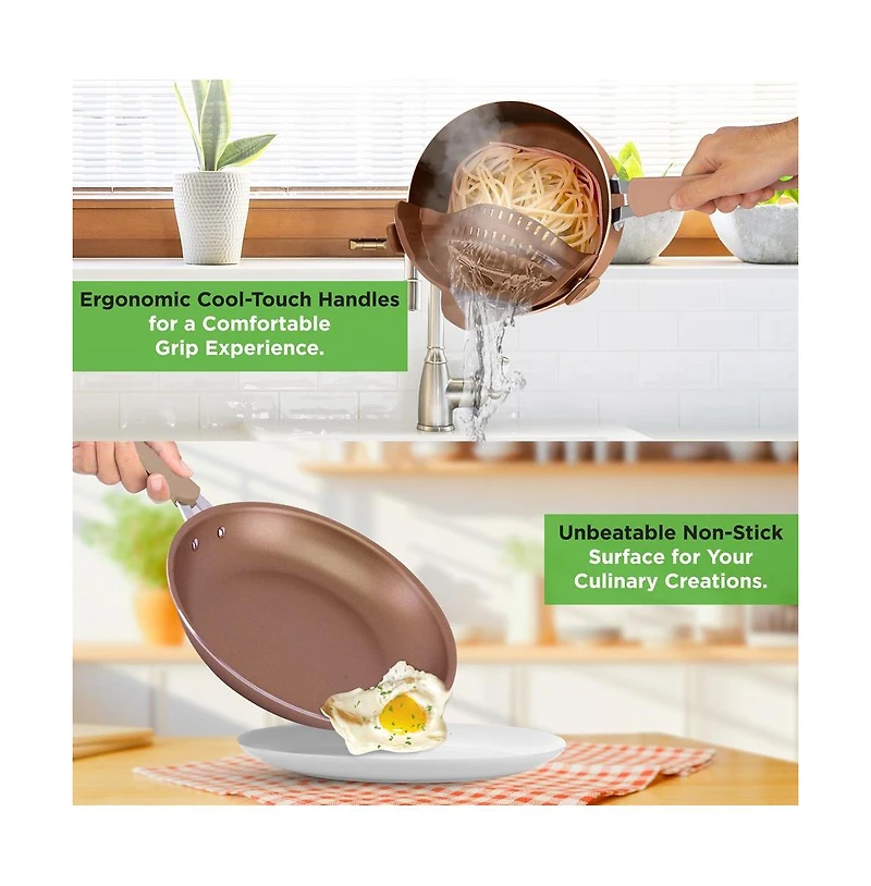 NutriChef Kitchenware Pots & Pans Set – High qualified Basic Kitchen Cookware Set, Non-Stick (14-Piece Set)